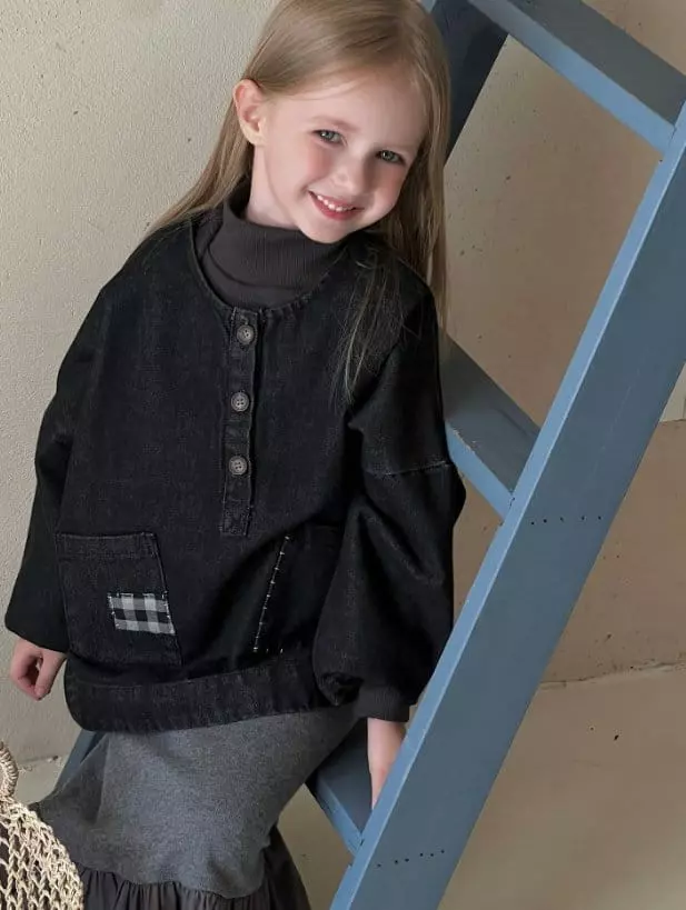 Otaly - Korean Children Fashion - #childrensboutique - Vintage Denim Tee - 8