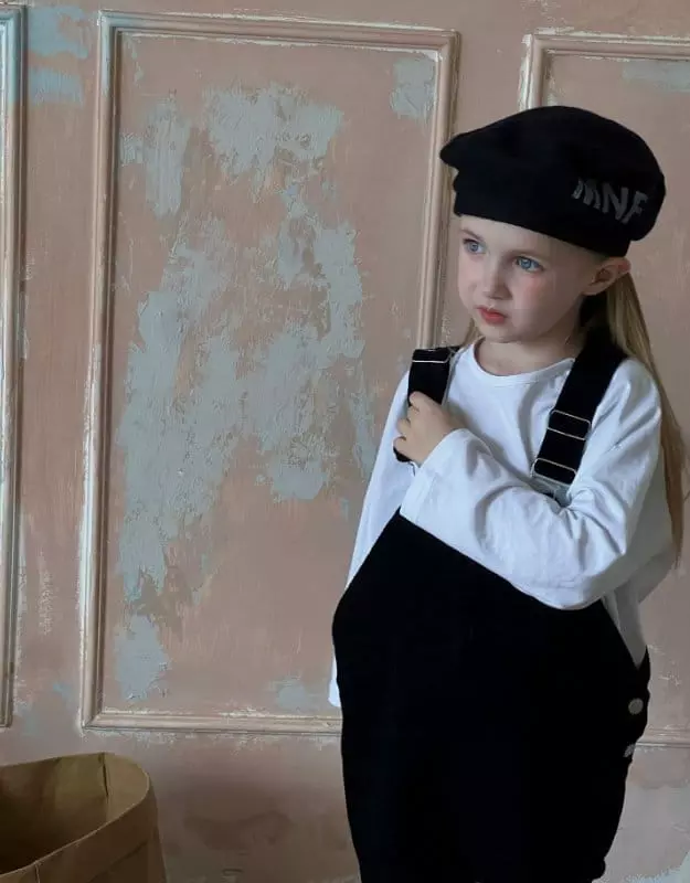 Otaly - Korean Children Fashion - #prettylittlegirls - Black Dungarees Pants - 2
