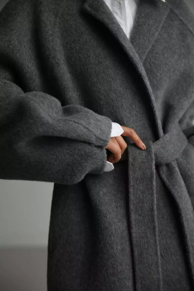 Paper Moon - Korean Women Fashion - #momslook - LUX alpaca double snap sleeved handmade belted coat - 7