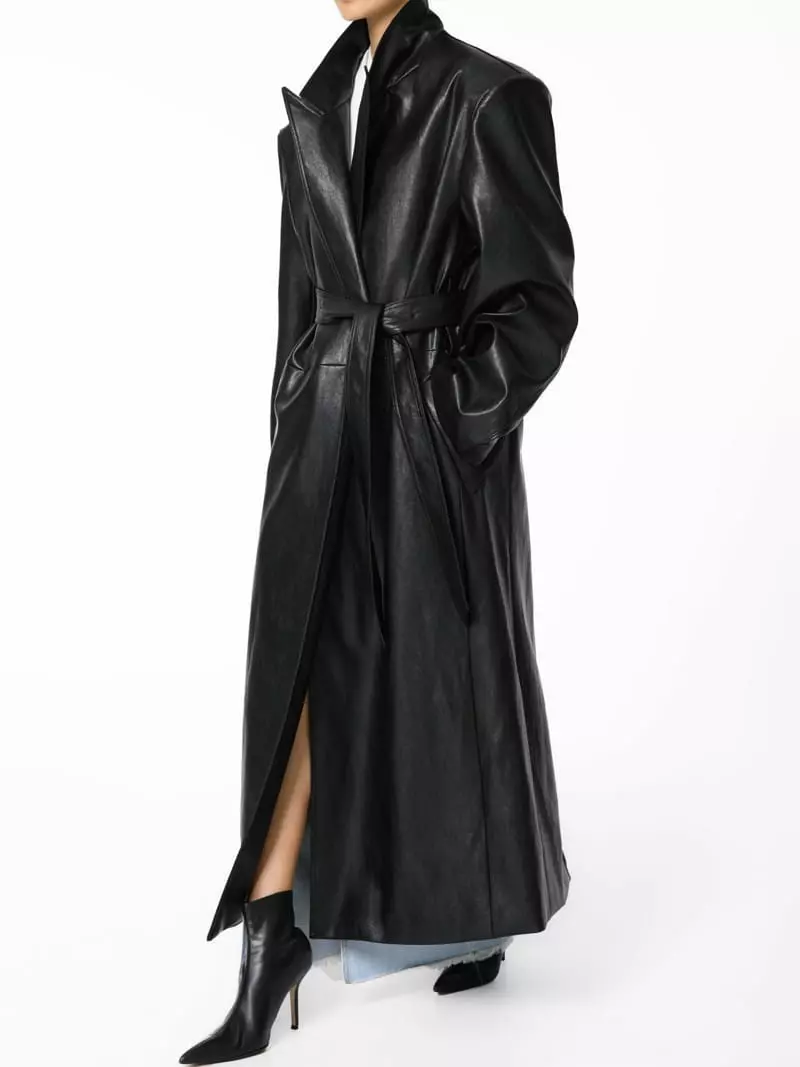 Paper Moon - Korean Women Fashion - #momslook - oversized vegan leather robe maxi coat - 7