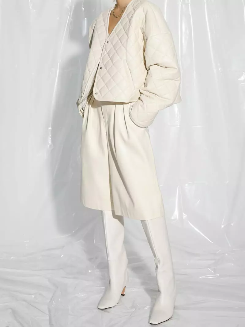 Paper Moon - Korean Women Fashion - #momslook - vegan leather button detail quilted cropped jacket - 5
