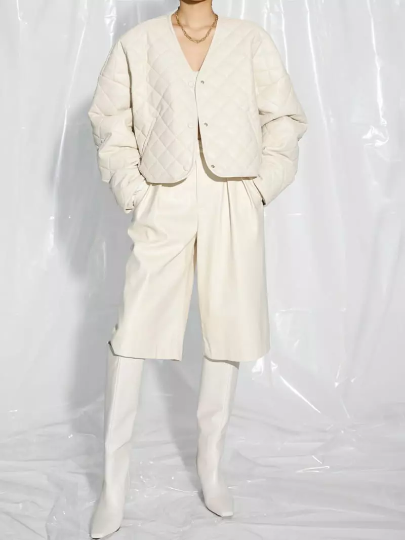 Paper Moon - Korean Women Fashion - #momslook - vegan leather button detail quilted cropped jacket - 7