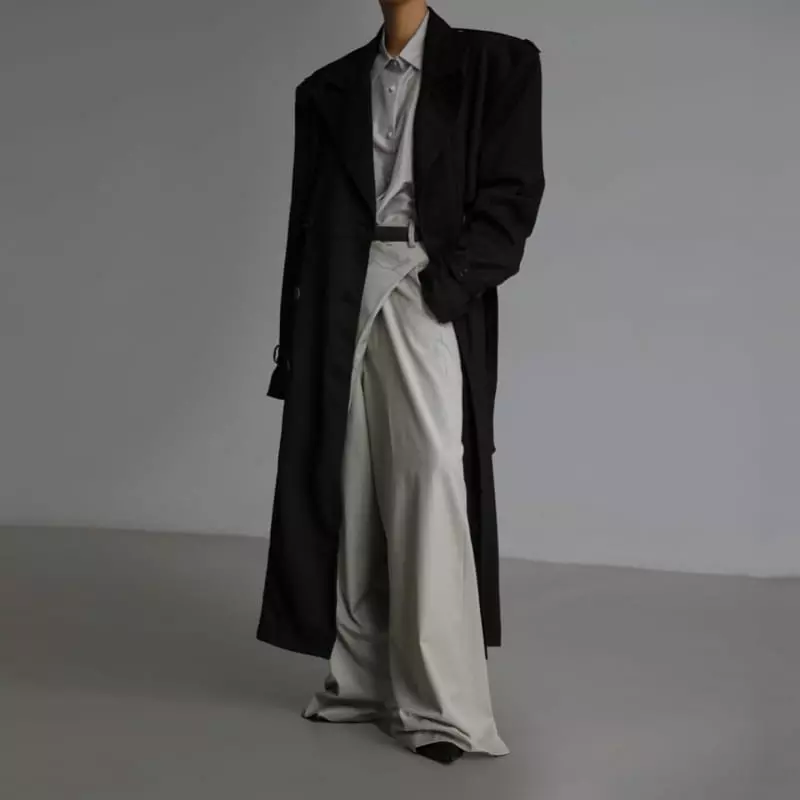 Paper Moon - Korean Women Fashion - #momslook - oversized double breasted vegan suede leather trench coat - 10