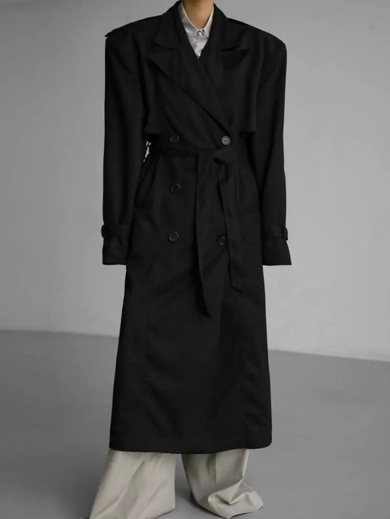 Paper Moon - Korean Women Fashion - #momslook - oversized double breasted vegan suede leather trench coat - 12