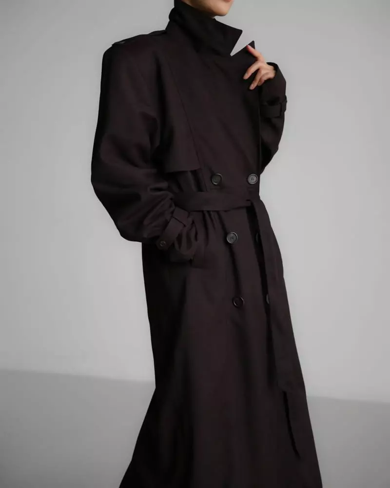 Paper Moon - Korean Women Fashion - #momslook - oversized double breasted vegan suede leather trench coat - 6