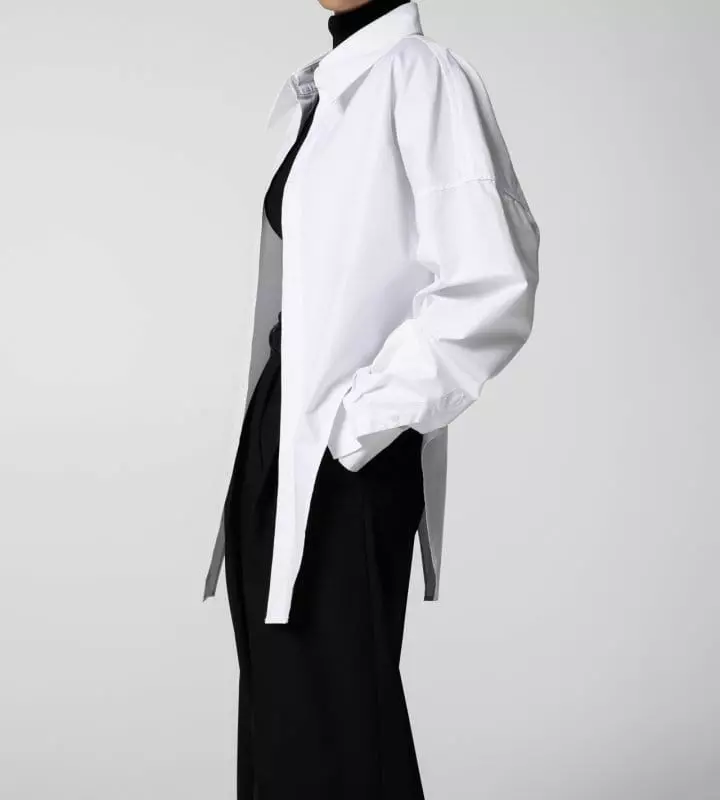 Paper Moon - Korean Women Fashion - #momslook - bodysuit detail button down shirt