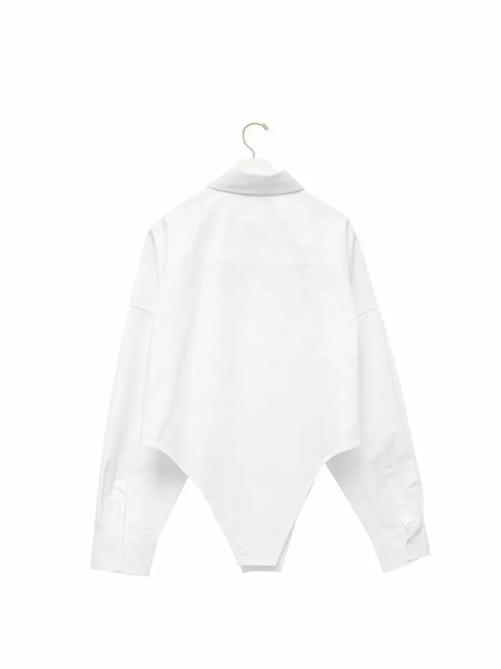 Paper Moon - Korean Women Fashion - #momslook - bodysuit detail button down shirt - 7