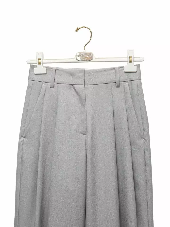 Paper Moon - Korean Women Fashion - #momslook - soft touch pin tuck wide trousers - 4