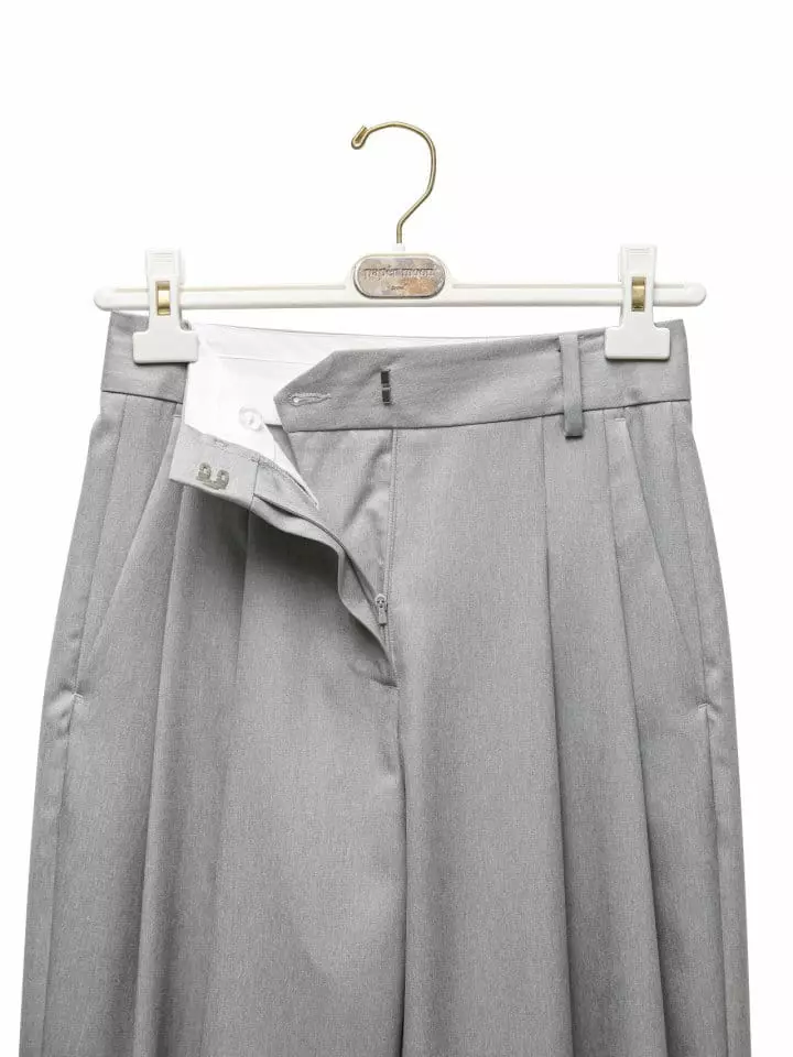 Paper Moon - Korean Women Fashion - #momslook - soft touch pin tuck wide trousers - 5
