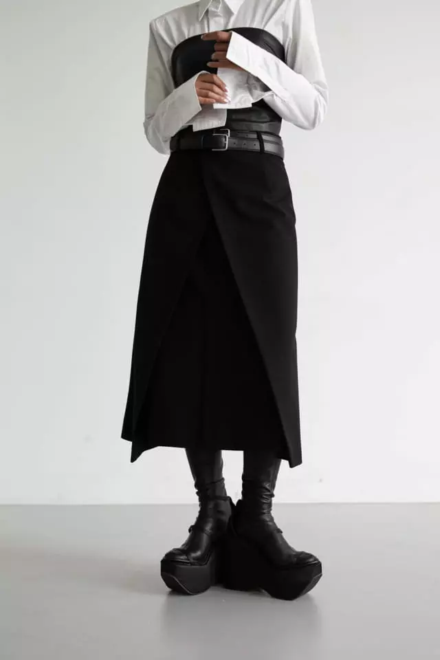 Paper Moon - Korean Women Fashion - #momslook - classic wrap midi flared skirt - 11