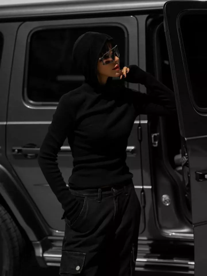 Paper Moon - Korean Women Fashion - #momslook - whole garment hooded knit top - 9