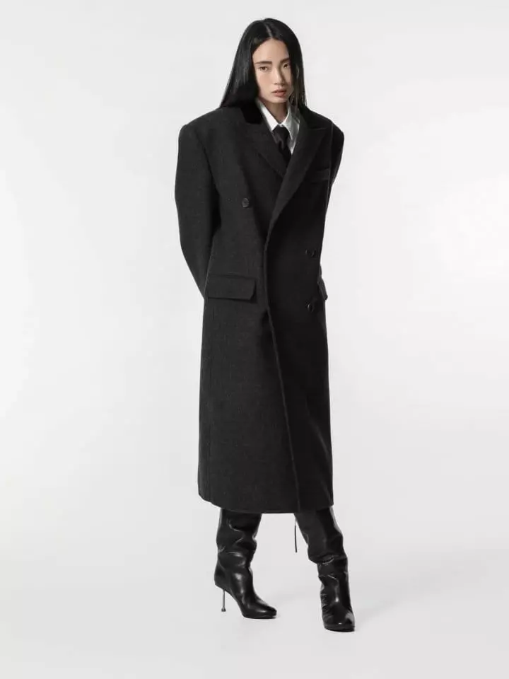 Paper Moon - Korean Women Fashion - #momslook - velvet collar double breasted oversized handmade coat - 8