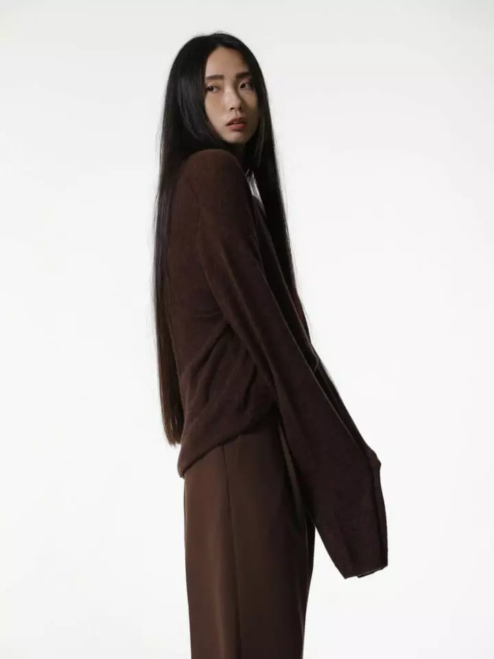 Paper Moon - Korean Women Fashion - #momslook - alpaca wool deep V ~ neck knit top - 11