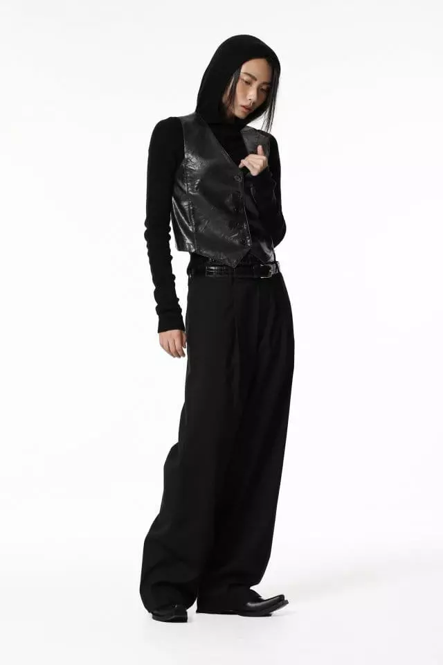 Paper Moon - Korean Women Fashion - #thelittlethings - vegan washed leather button down vest - 4