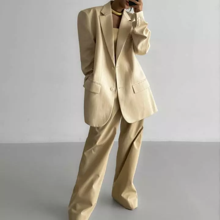 Paper Moon - Korean Women Fashion - #pursuepretty - linen maxi oversized two button blazer jacket - 2