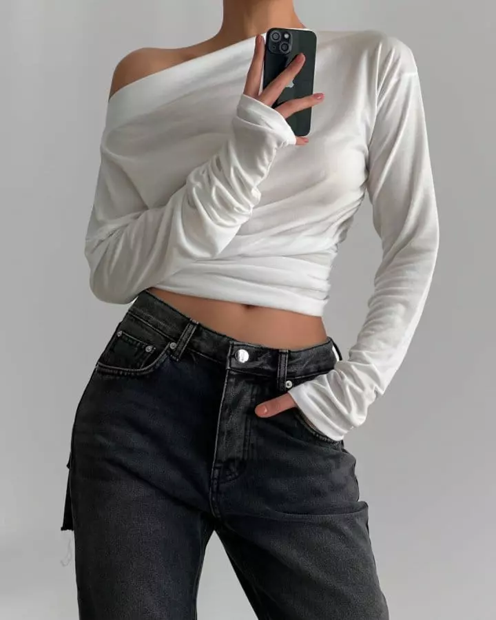 Paper Moon - Korean Women Fashion - #restrostyle - side shirred draped detail boatneck top - 5