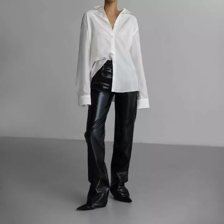 Paper Moon - Korean Women Fashion - #romanticstyle - silky texture bean button down down blouse - 8