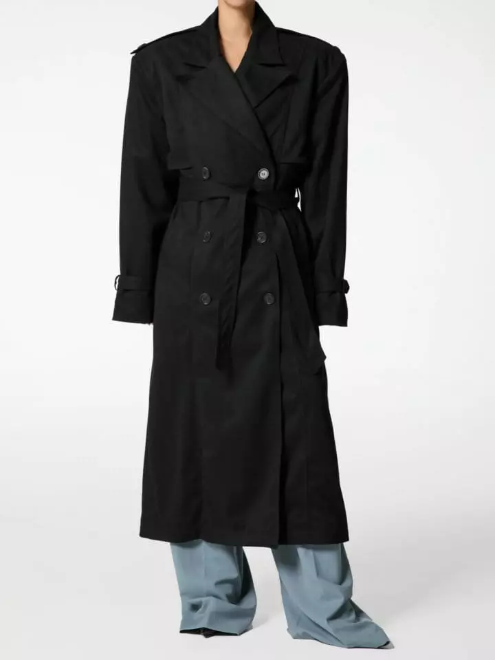 Paper Moon - Korean Women Fashion - #restrostyle - oversized double breasted vegan suede leather trench coat - 4