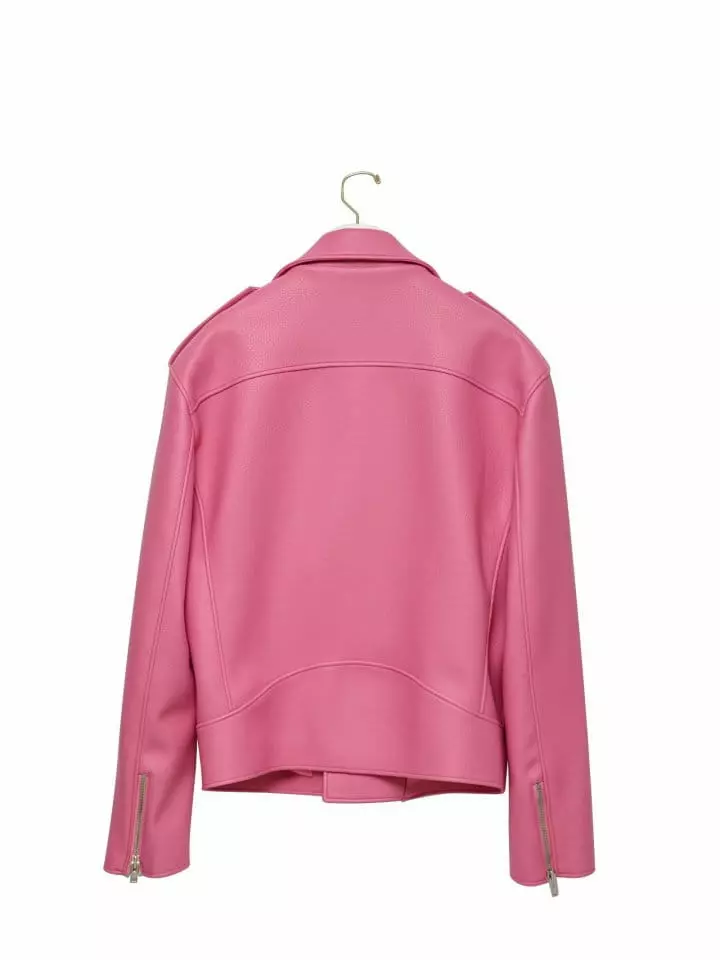 Paper Moon - Korean Women Fashion - #romanticstyle - oversized chunky zipped vegan leather biker jacket - 5