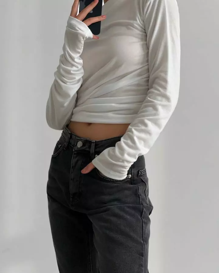 Paper Moon - Korean Women Fashion - #shopsmall - side shirred draped detail boatneck top - 7