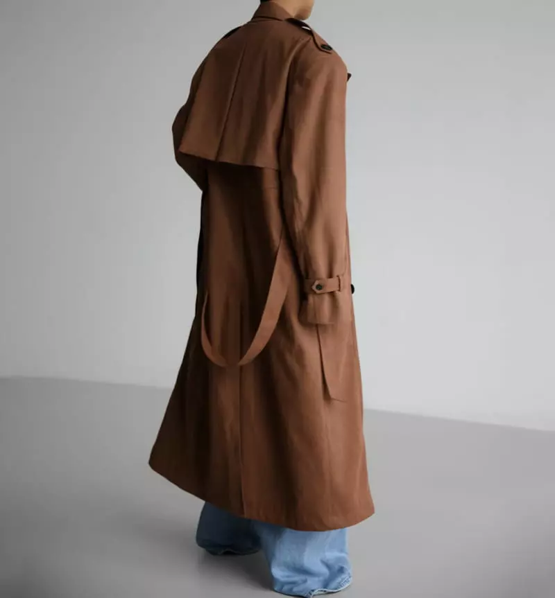 Paper Moon - Korean Women Fashion - #shopsmall - oversized double breasted vegan suede leather trench coat
