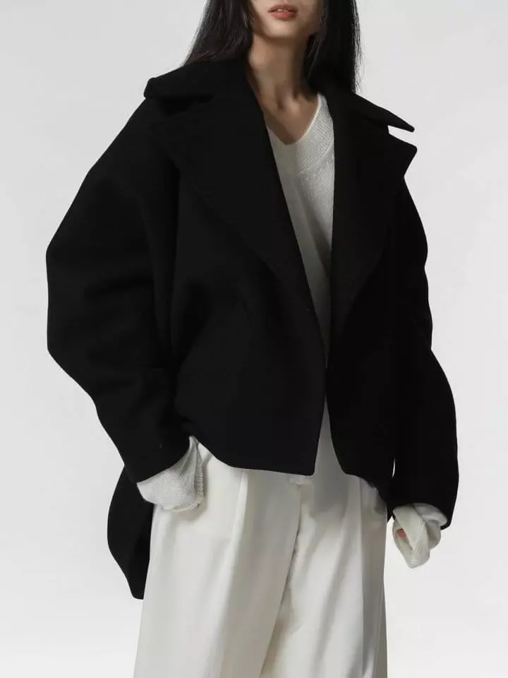 Paper Moon - Korean Women Fashion - #shopsmall - LUX oversized wool cocoon pea coat ? - 6
