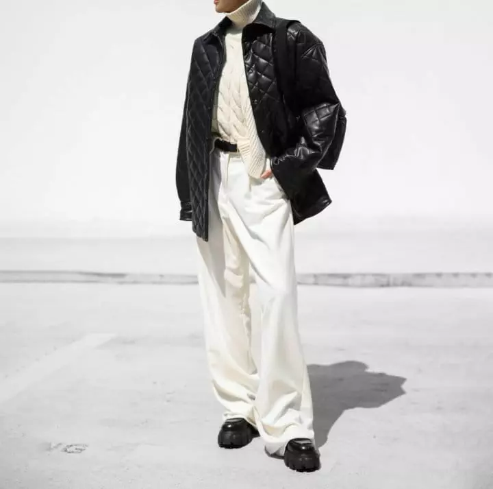 Paper Moon - Korean Women Fashion - #shopsmall - oversized vegan leather quilted shirt jacket - 4