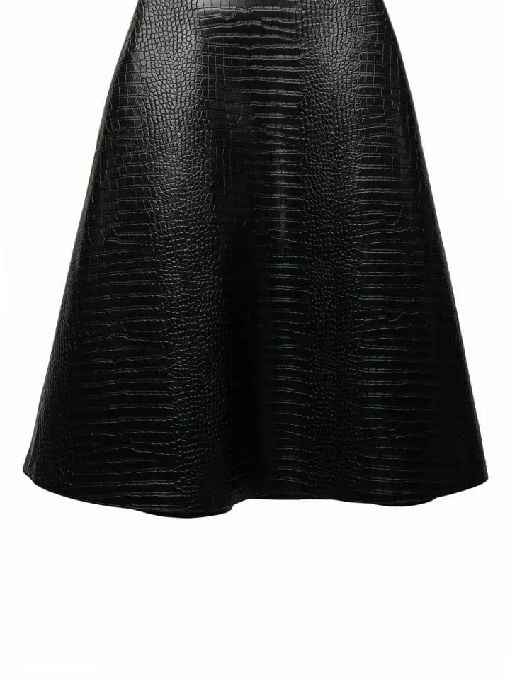 Paper Moon - Korean Women Fashion - #thatsdarling - croco leather midi flared skirt ? - 9