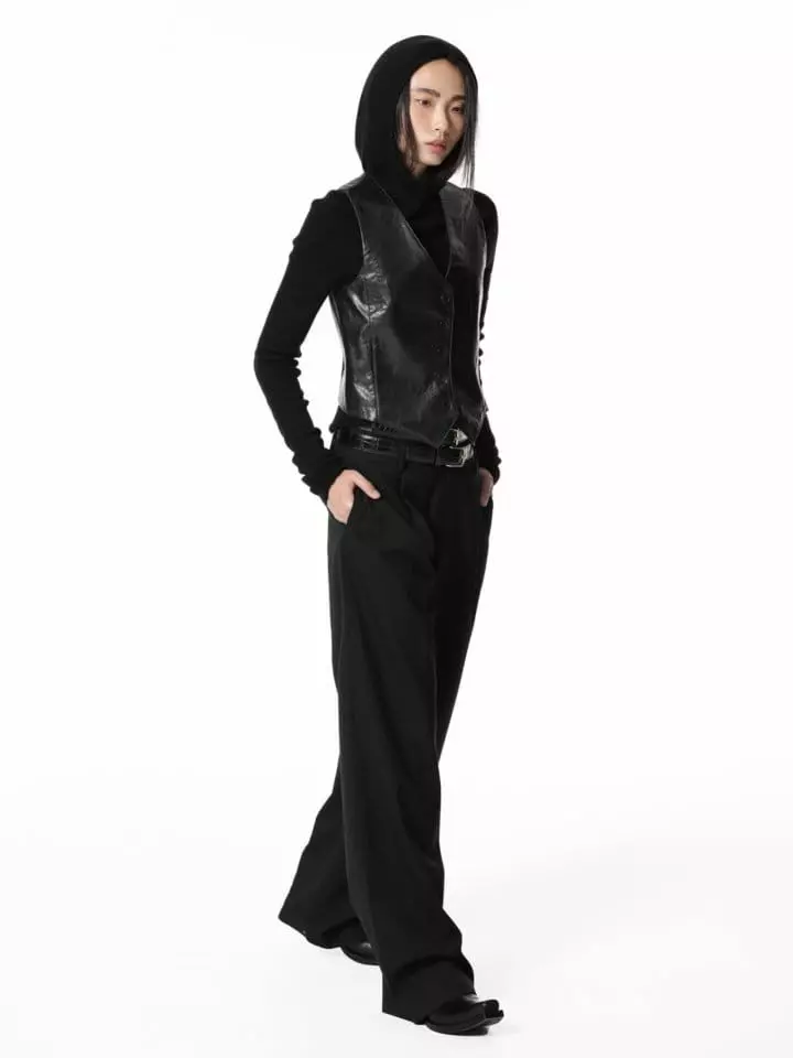 Paper Moon - Korean Women Fashion - #thelittlethings - vegan washed leather button down vest - 3
