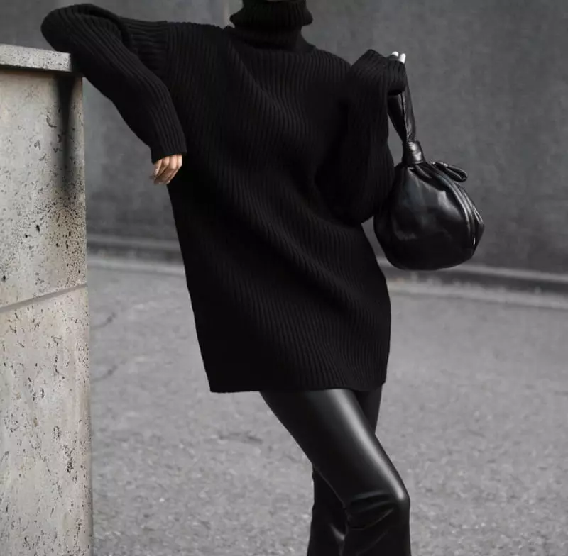 Paper Moon - Korean Women Fashion - #vintageinspired - turtle neck ribbed knit mini dress - 6