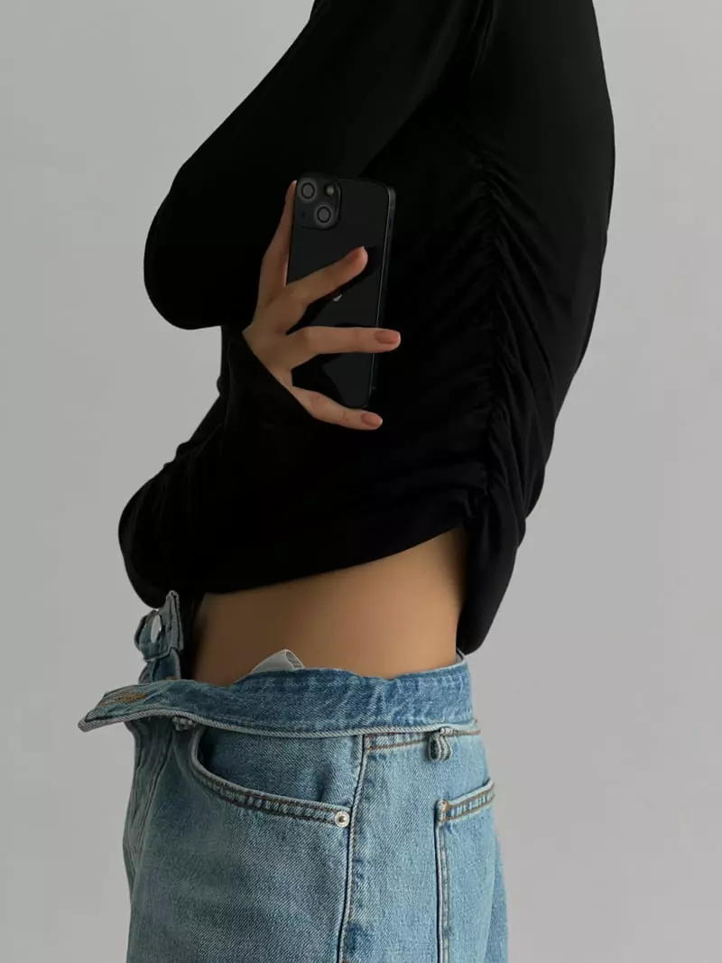 Paper Moon - Korean Women Fashion - #vintageinspired - side shirred draped detail boatneck top - 2