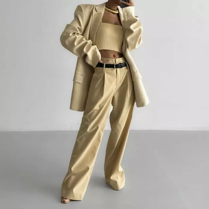 Paper Moon - Korean Women Fashion - #vintagekidsstyle - linen maxi oversized two button blazer jacket