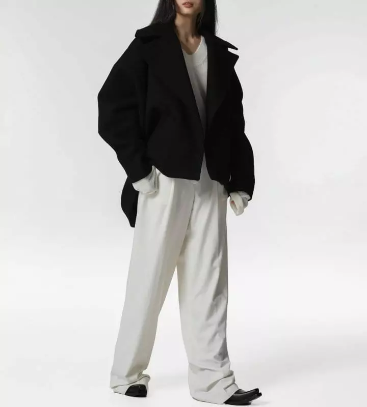 Paper Moon - Korean Women Fashion - #vintagekidsstyle - LUX oversized wool cocoon pea coat ? - 2