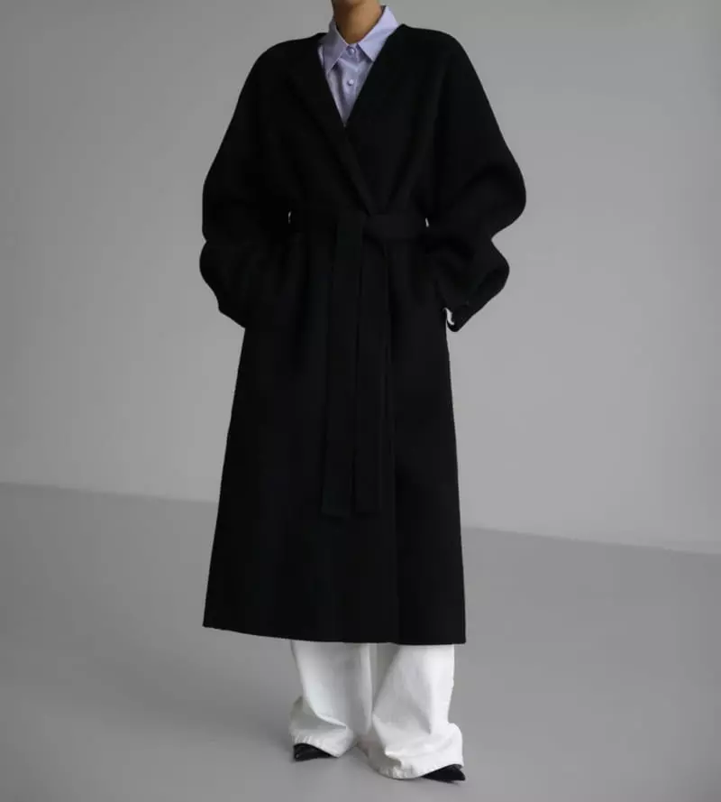 Paper Moon - Korean Women Fashion - #womensfashion - LUX alpaca double snap sleeved handmade belted coat - 10