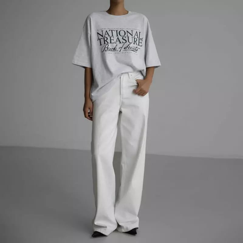 Paper Moon - Korean Women Fashion - #womensfashion - oversized vintage treasure print tee - 5