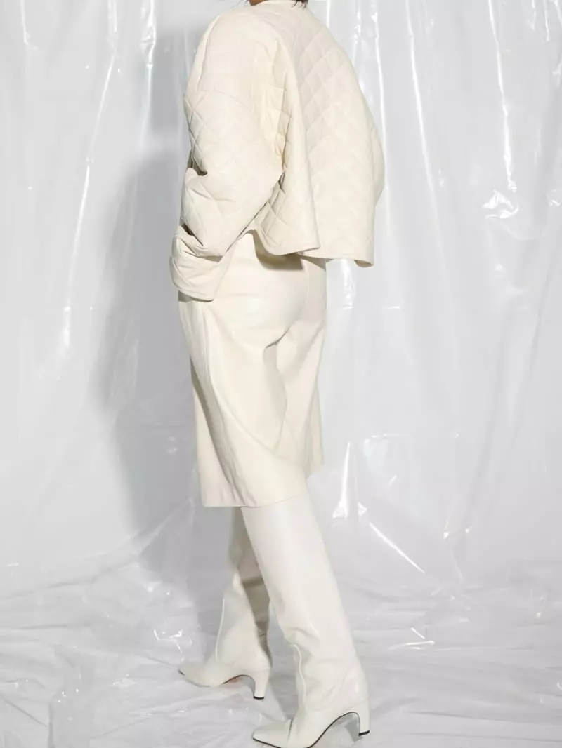 Paper Moon - Korean Women Fashion - #womensfashion - vegan leather button detail quilted cropped jacket - 6