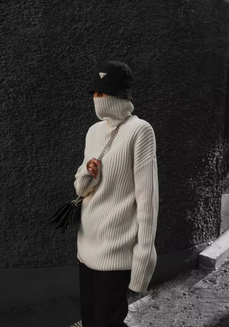 Paper Moon - Korean Women Fashion - #womensfashion - turtle neck ribbed knit mini dress