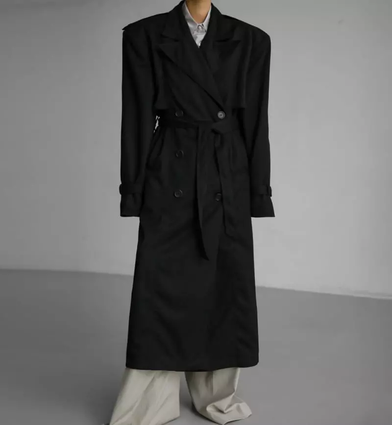 Paper Moon - Korean Women Fashion - #womensfashion - oversized double breasted vegan suede leather trench coat - 11