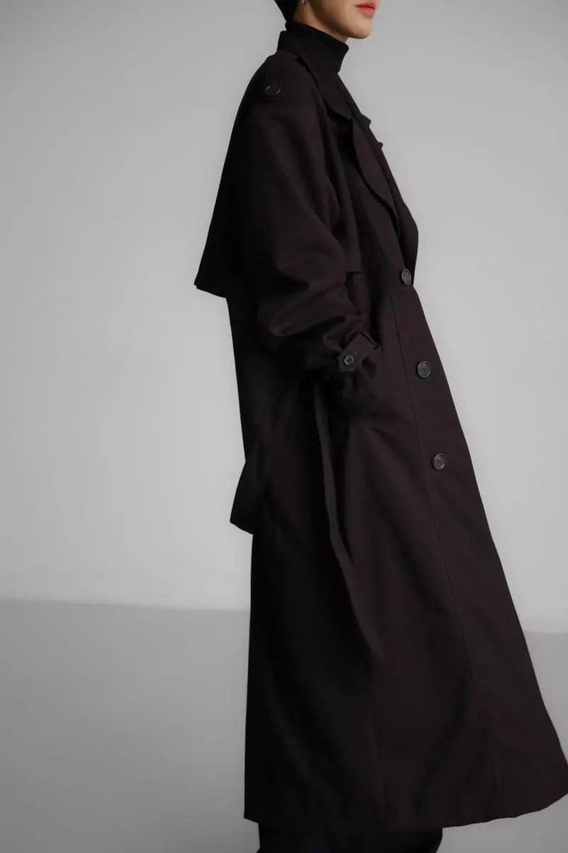 Paper Moon - Korean Women Fashion - #womensfashion - oversized double breasted vegan suede leather trench coat - 5