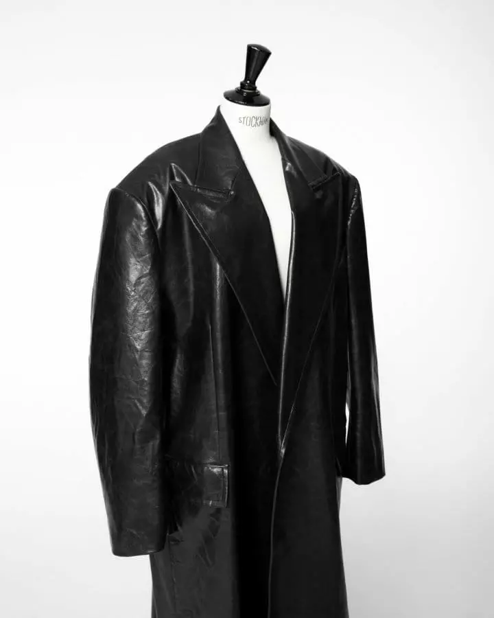 Paper Moon - Korean Women Fashion - #womensfashion - LUX peaked lapel detail vegan washed leather coat - 2