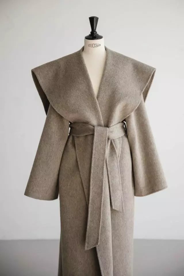 Paper Moon - Korean Women Fashion - #womensfashion - long hair wool oversized sailor collar belted handmade coat