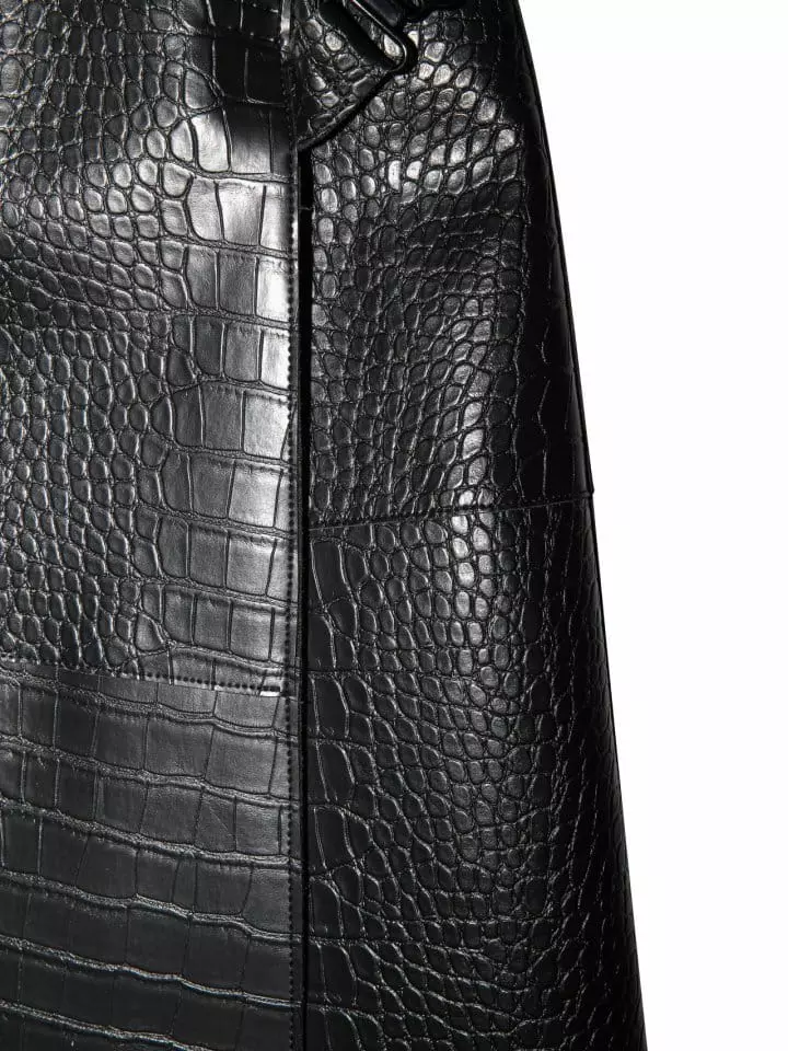 Paper Moon - Korean Women Fashion - #womensfashion - croco leather midi flared skirt - 11