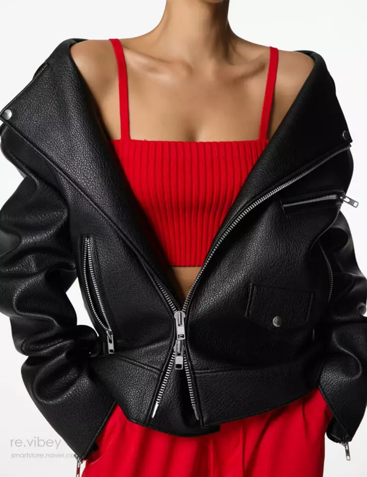 Paper Moon - Korean Women Fashion - #womensfashion - cropped ribbed strap shoulder knit top - 10