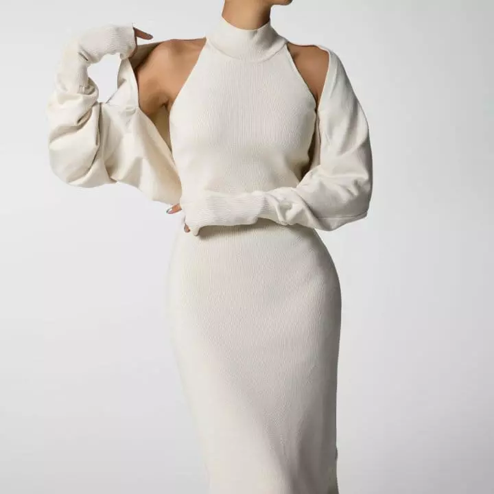 Paper Moon - Korean Women Fashion - #womensfashion - cropped volume bolero knit cardigan - 5