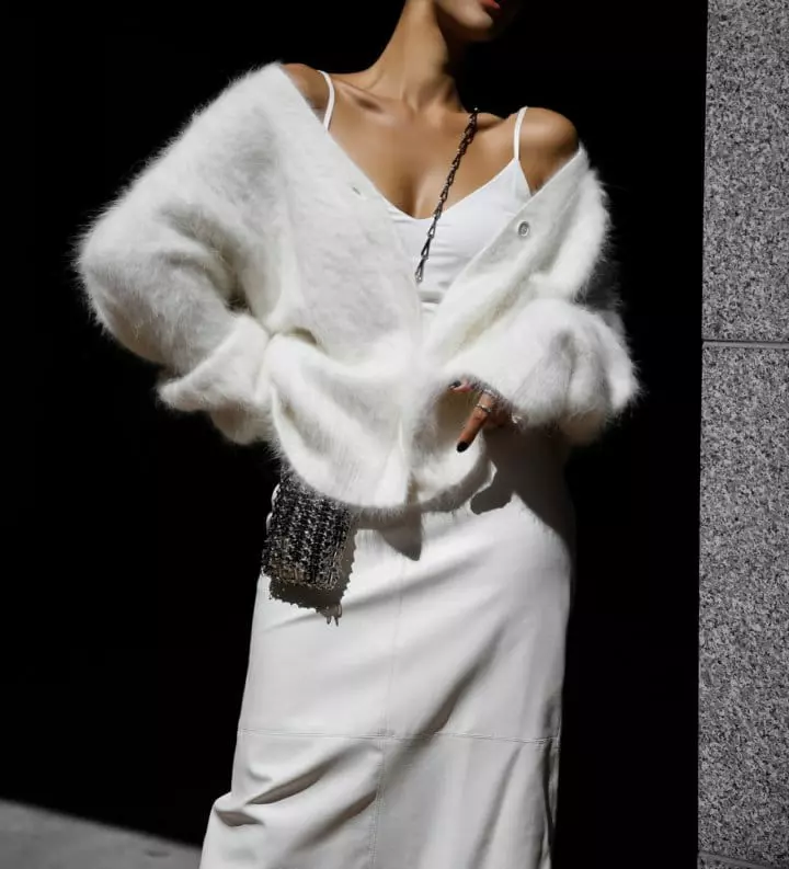Paper Moon - Korean Women Fashion - #womensfashion - LUX mink angora oversized knit cardigan - 6