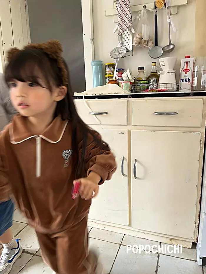 Popochichi - Korean Children Fashion - #prettylittlegirls - Veloure Zip-up - 6