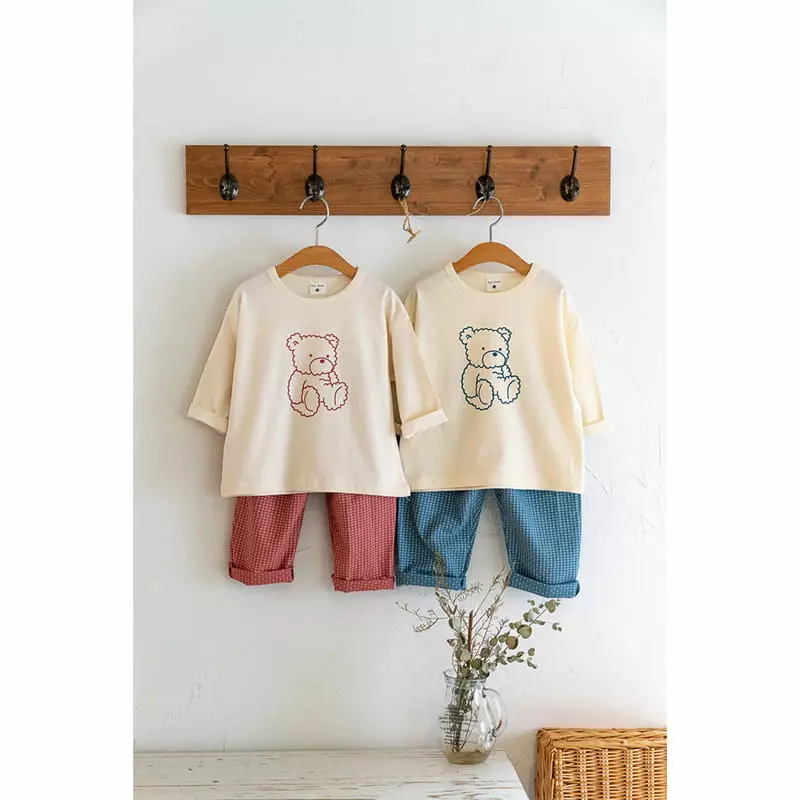 Raykids - Korean Children Fashion - #kidsstore - Ray Bear Square Top Bottom Set - 2
