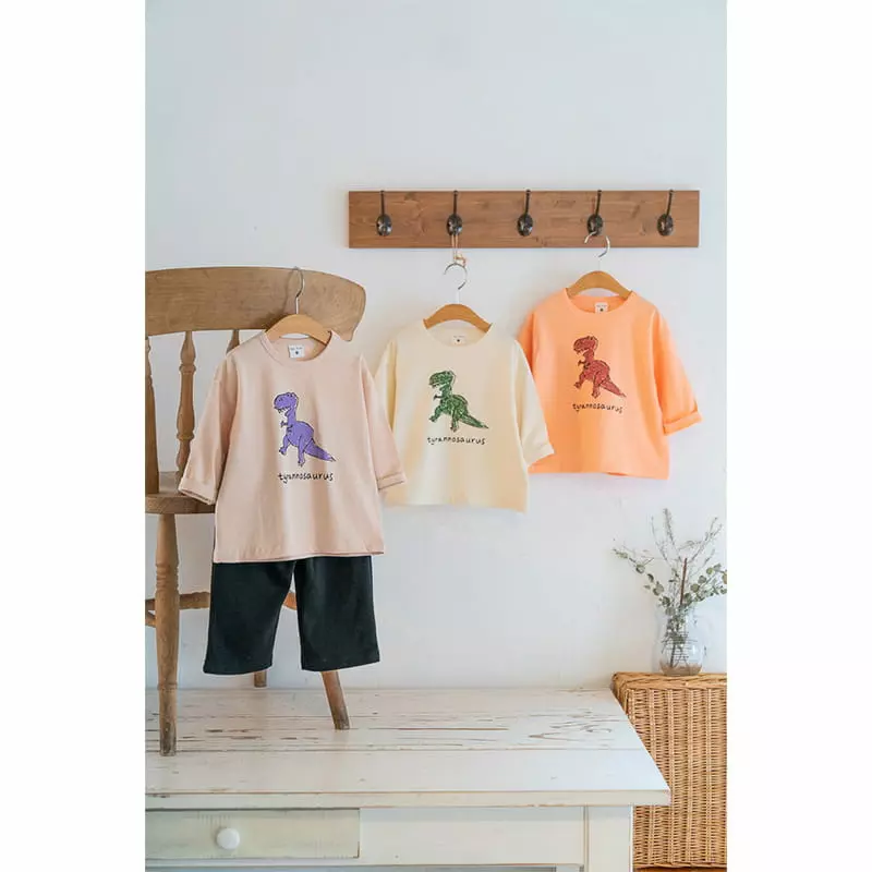 Raykids - Korean Children Fashion - #minifashionista - Color Dino Wide Top Bottom Set