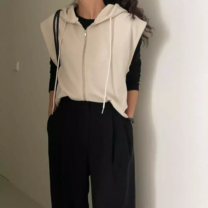 Ripple - Korean Women Fashion - #romanticstyle - Marlang Hoody Vest - 3