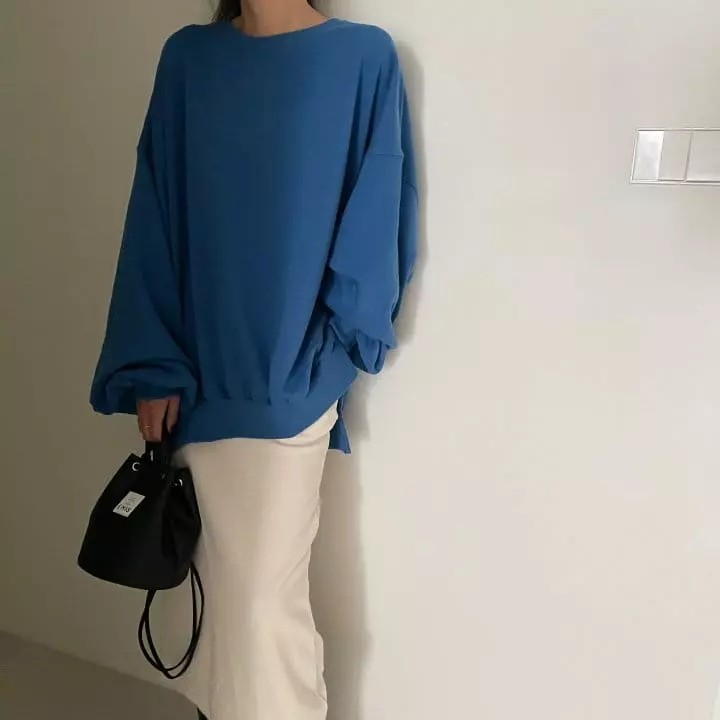 Ripple - Korean Women Fashion - #romanticstyle - Solid Sweatshirt - 2